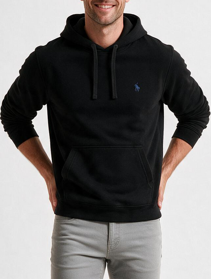 Sudadera Capucha y Bolsillo con bordado Negro