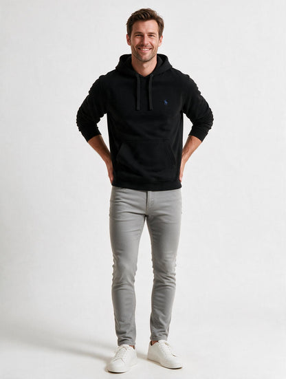 Sudadera Capucha y Bolsillo con bordado Negro