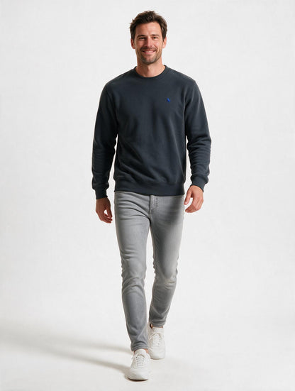 Sudadera Básica con bordado Gris Oscuro