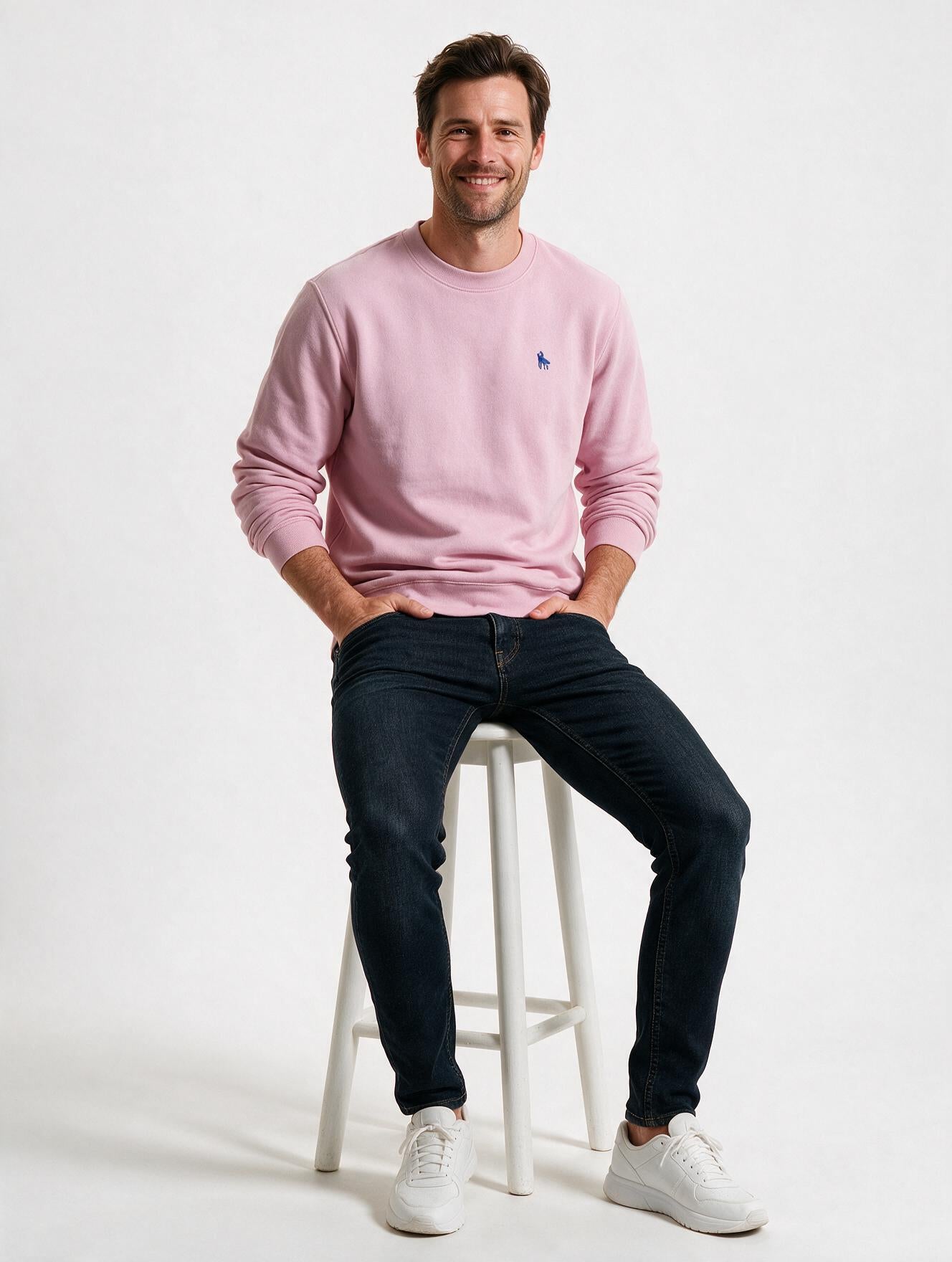 Sudadera Básica con bordado Rosa