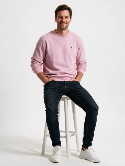 Sudadera Básica con bordado Rosa
