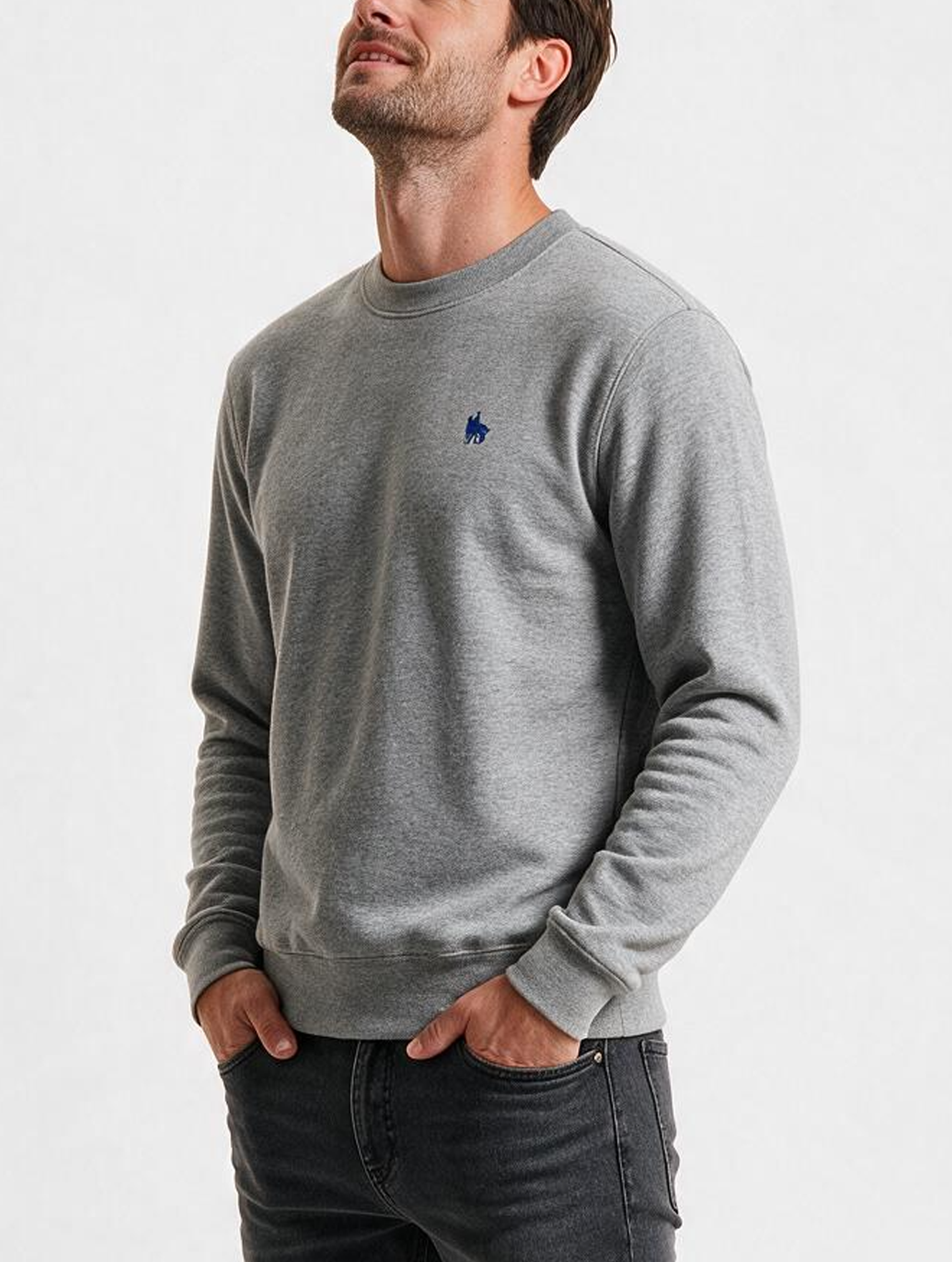 Sudadera Básica con bordado Gris