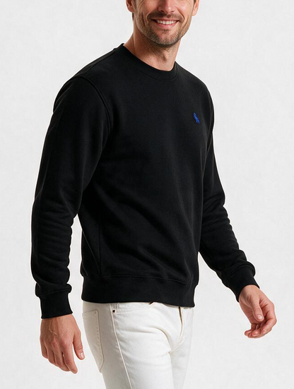 Sudadera Básica con bordado Negro