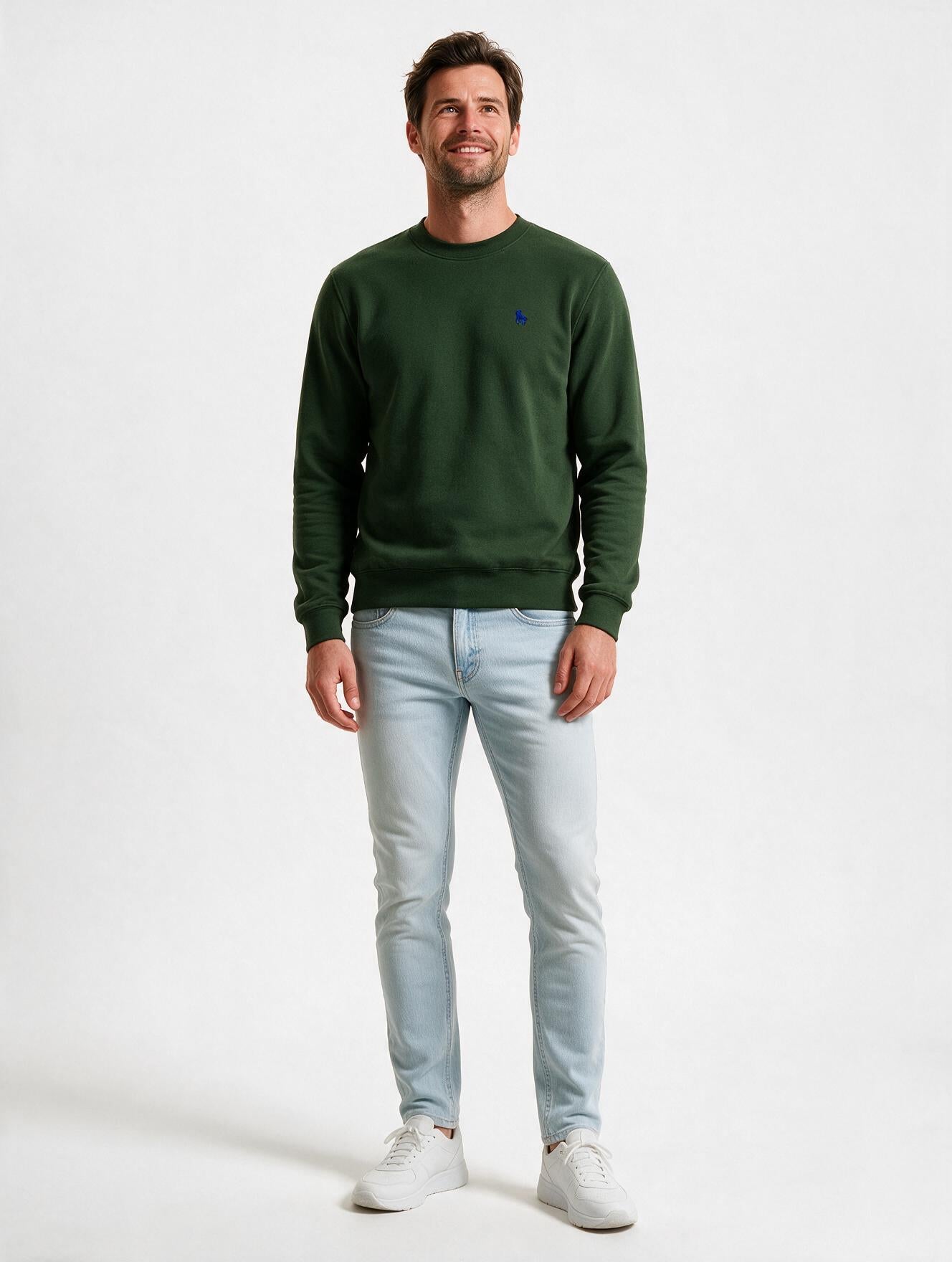 Sudadera Básica con bordado Verde