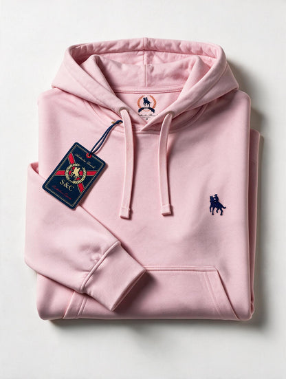 Sudadera Capucha y Bolsillo con bordado Rosa