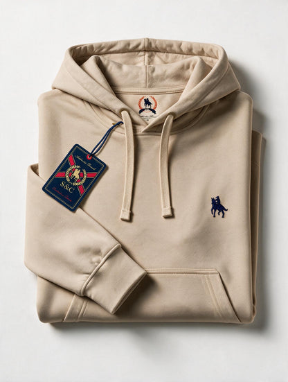 Sudadera Capucha y Bolsillo con bordado Arena