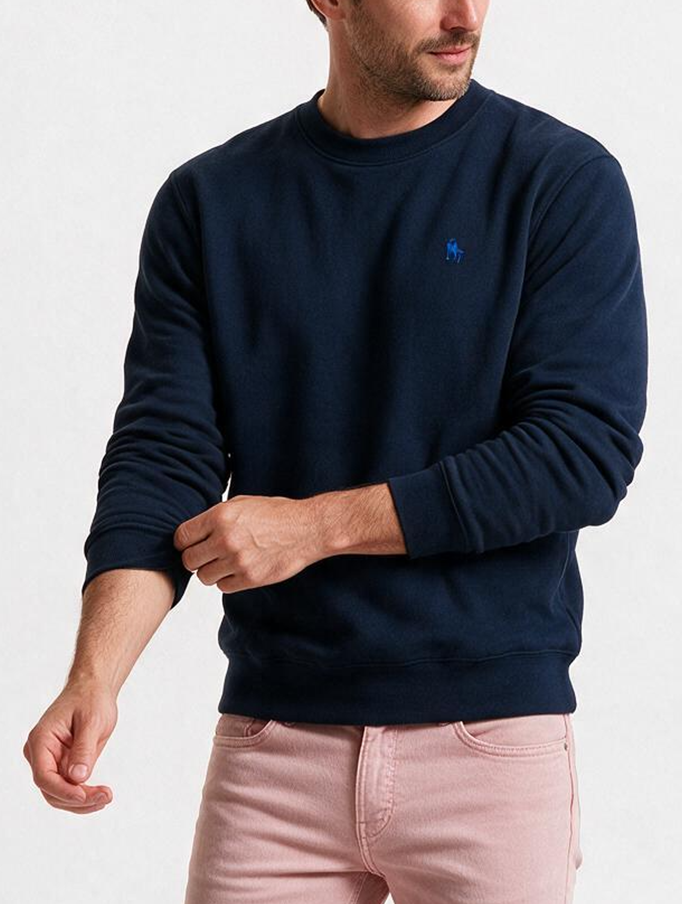 Sudadera Básica con bordado Azul Marino