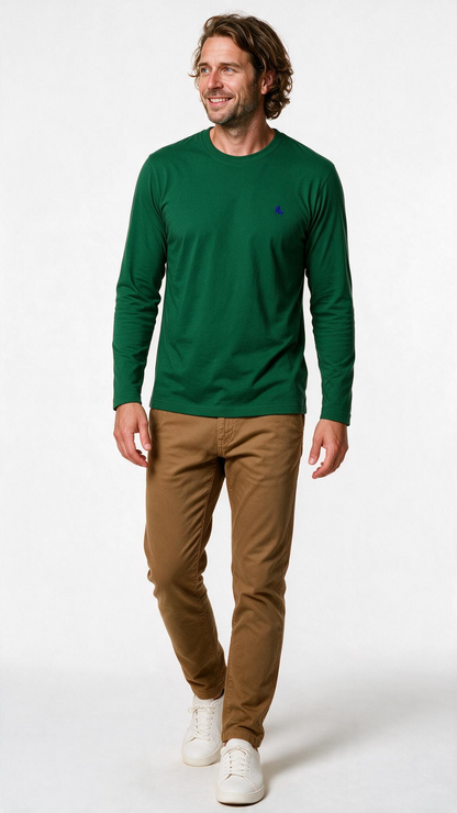 Camiseta Manga Larga Verde Botella