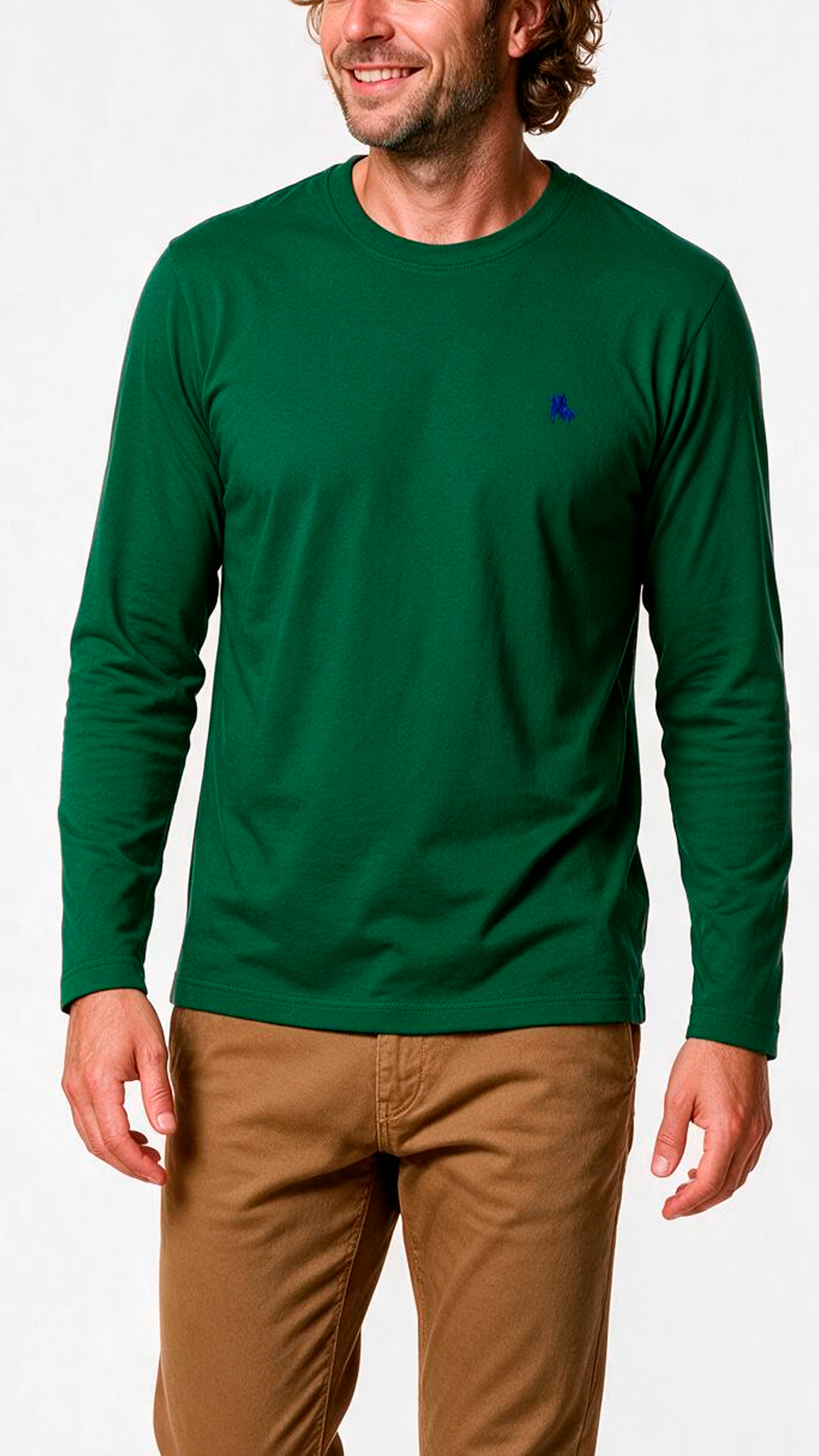 Camiseta Manga Larga Verde Botella