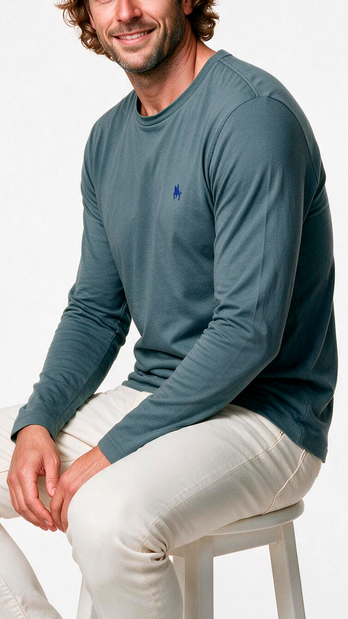Camiseta Manga Larga Azul Tormenta