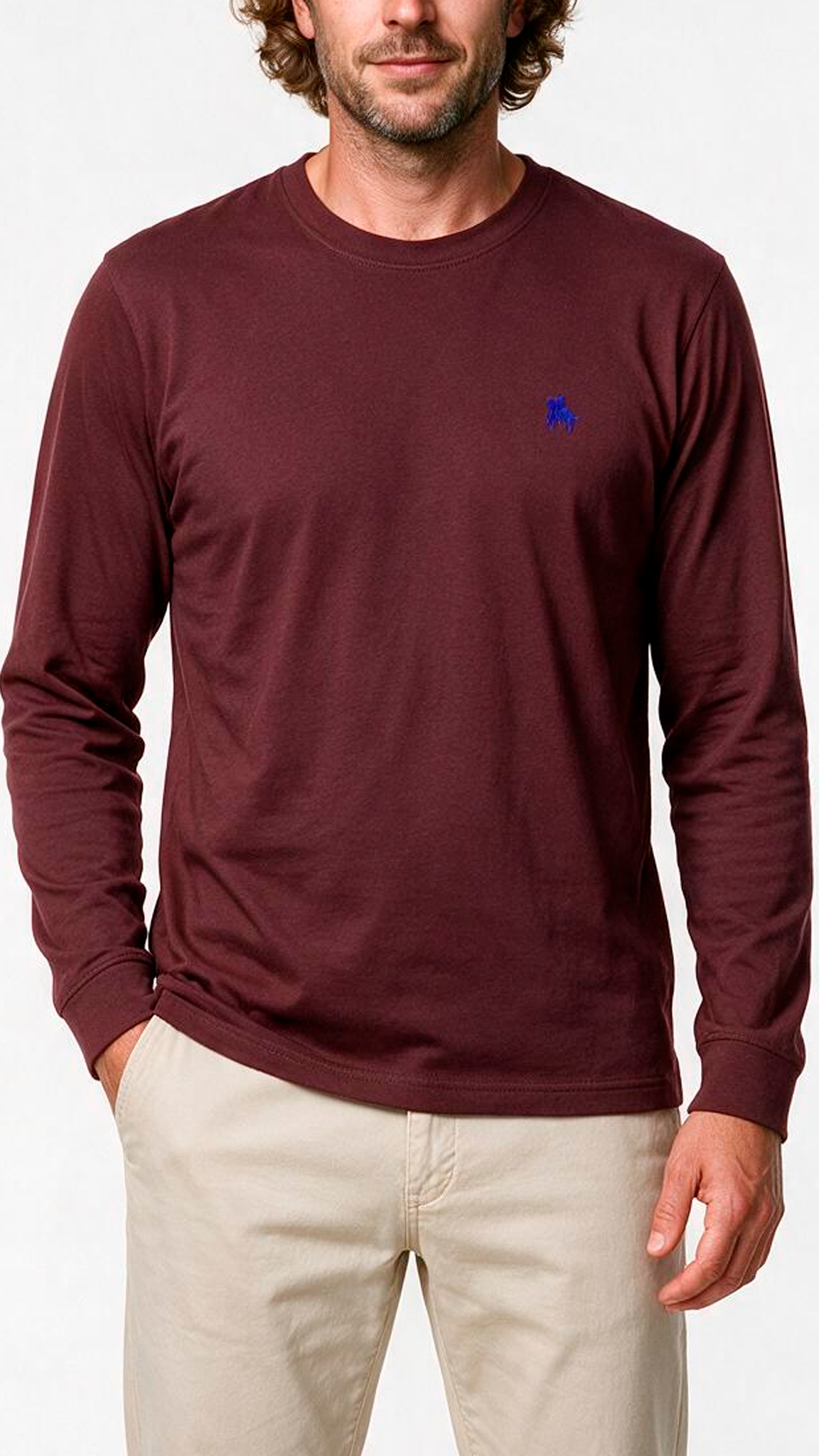 Camiseta Manga Larga Granate