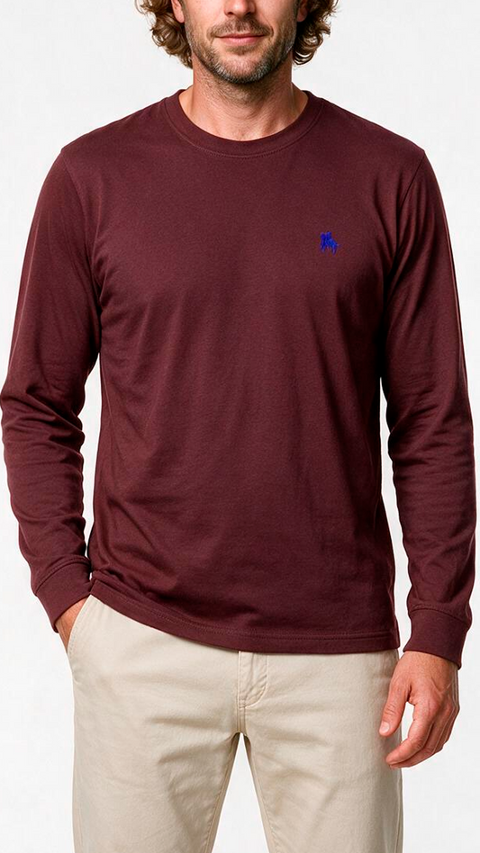 Camiseta Manga Larga Granate