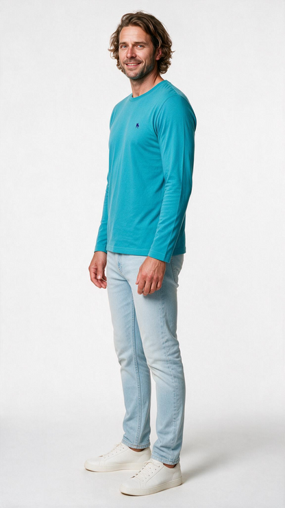 Camiseta Manga Larga Turquesa