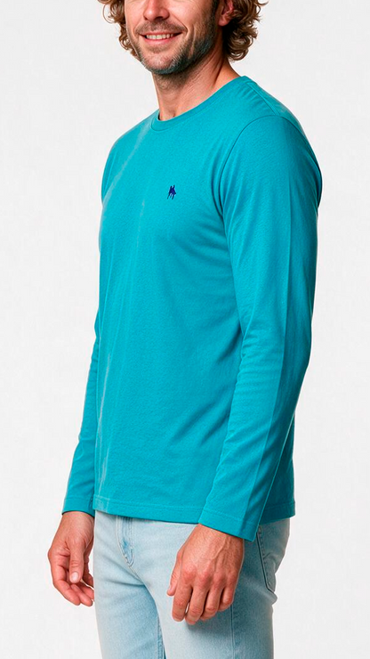 Camiseta Manga Larga Turquesa