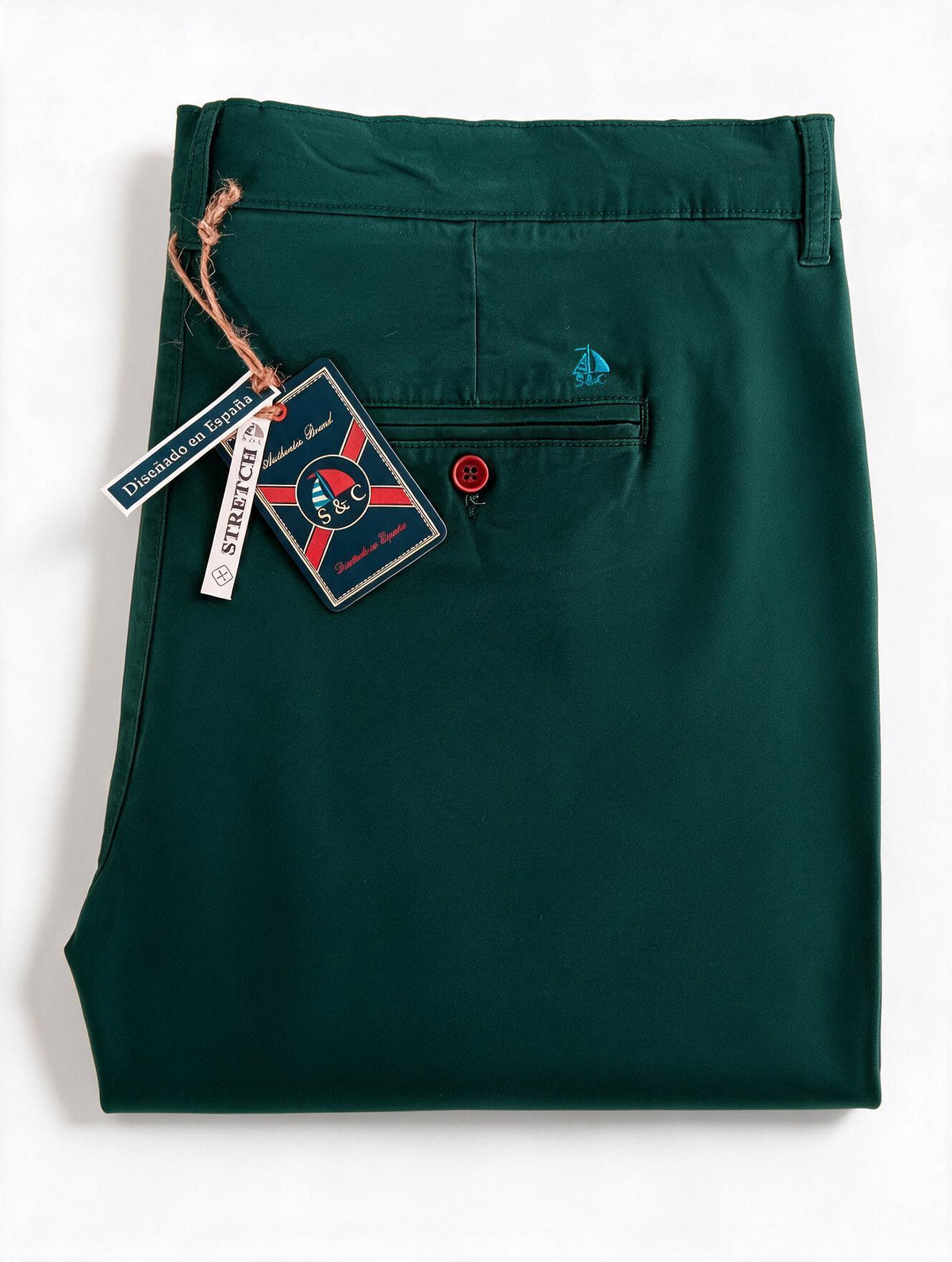 Pantalón chino Verde Grisaceo