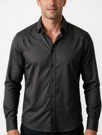 Camisa hombre manga larga Regent Negro