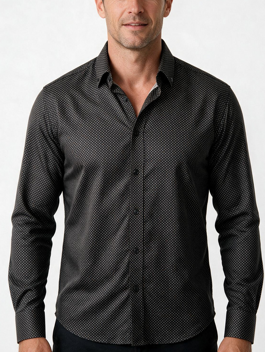 Camisa hombre manga larga Regent Negro