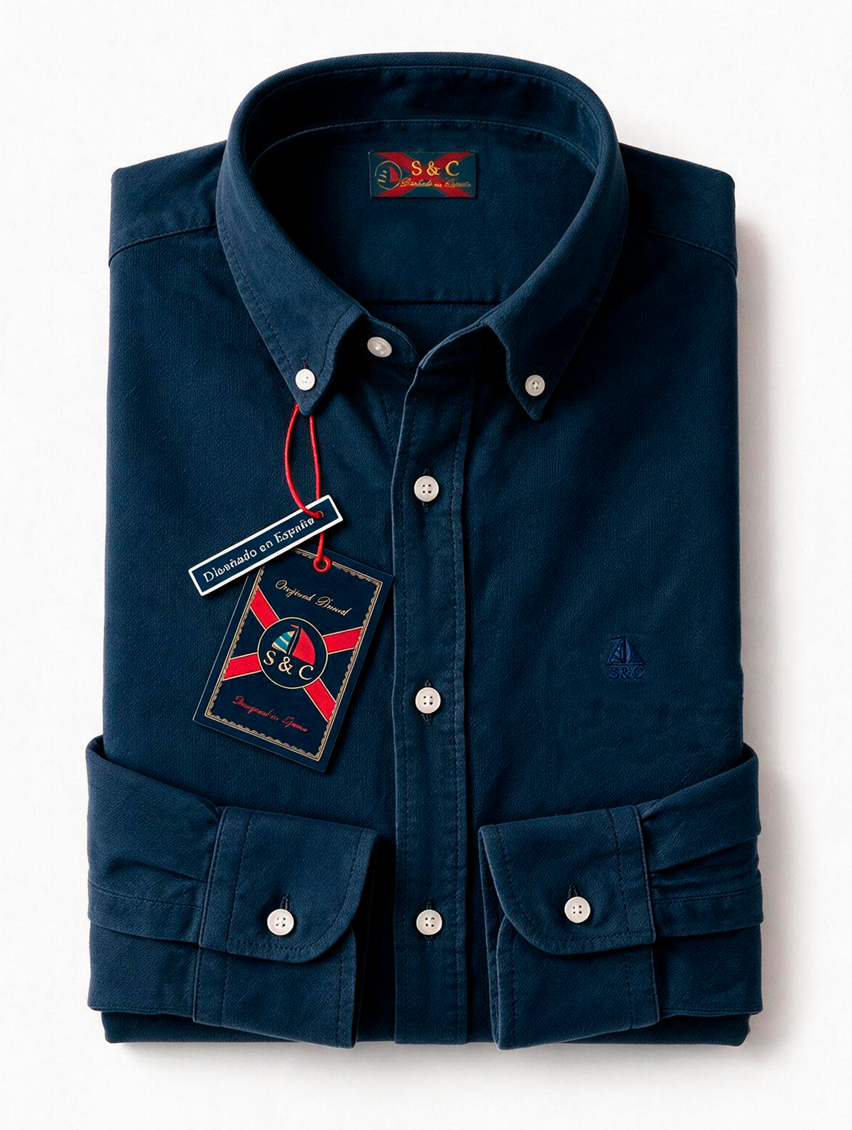 Camisa hombre manga larga Sarga Siena Marino