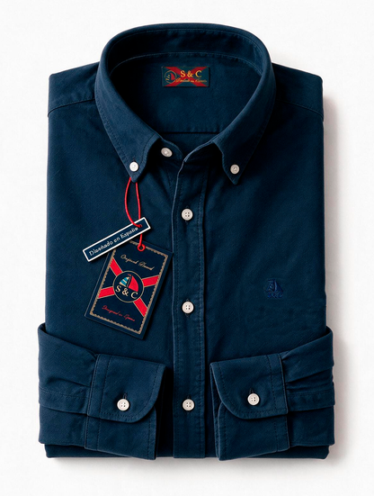 Camisa hombre manga larga Sarga Siena Marino