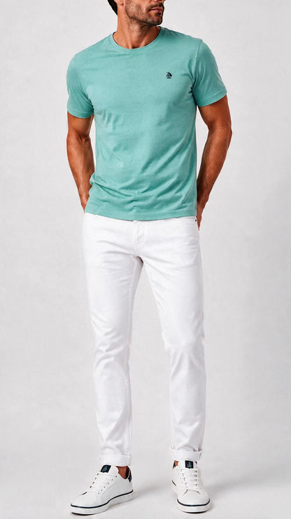 Camiseta verde menta manga corta