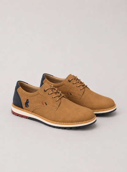 Zapato casual hombre camel con azul marino