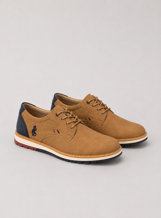 Zapato casual hombre camel con azul marino